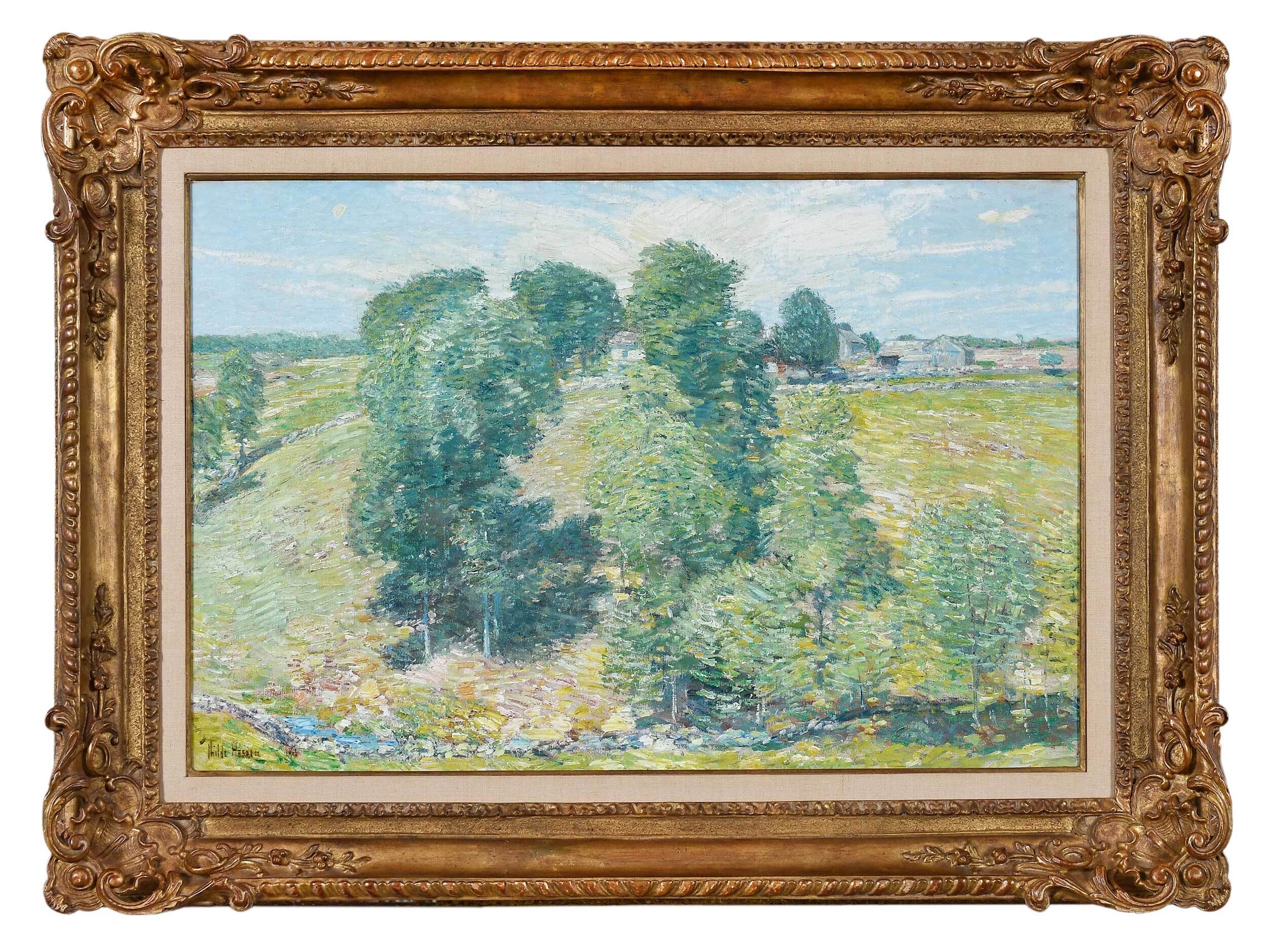 Artwork by Childe Hassam, New Hampshire Farm, Made of oil on canvas