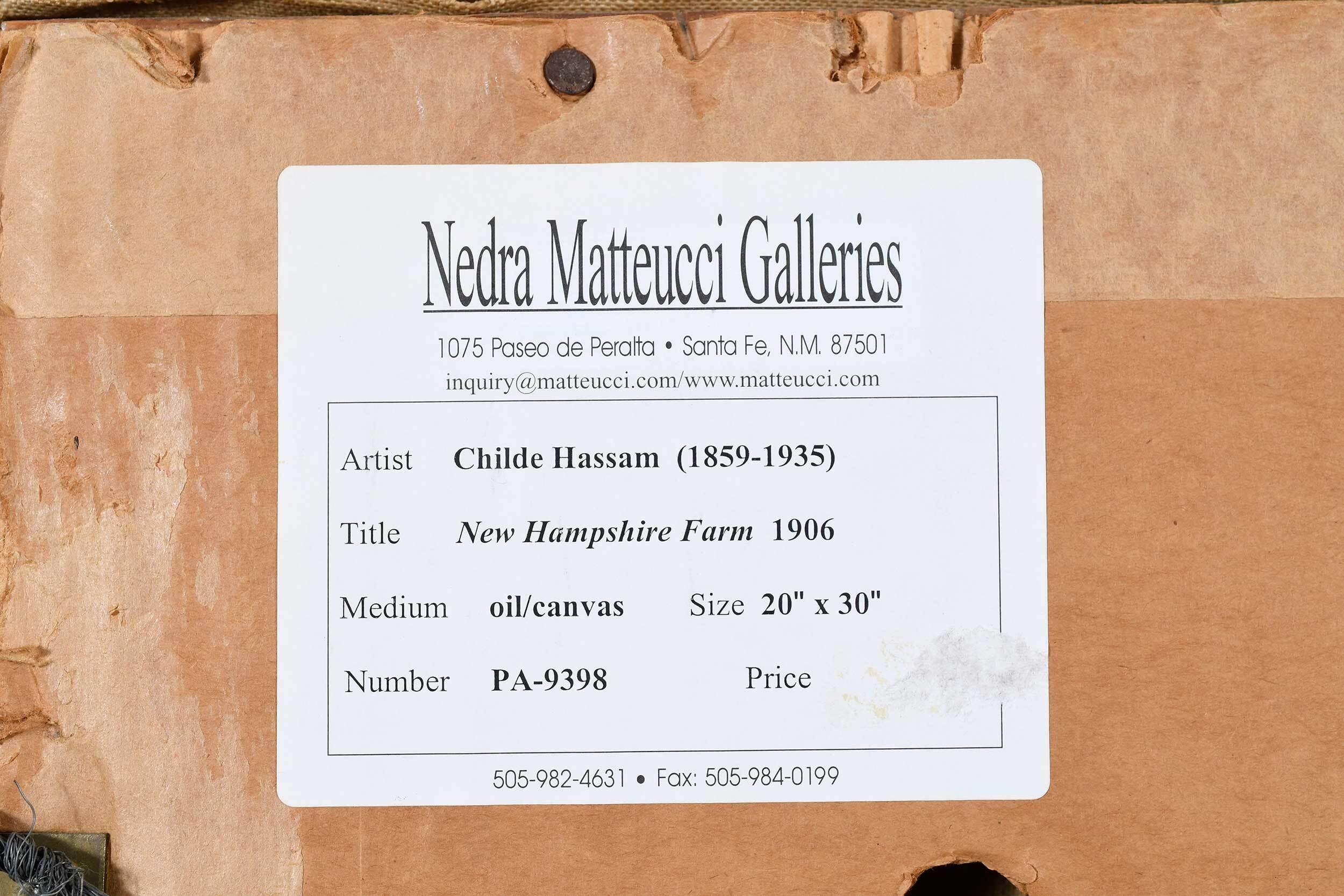 Artwork by Childe Hassam, New Hampshire Farm, Made of oil on canvas