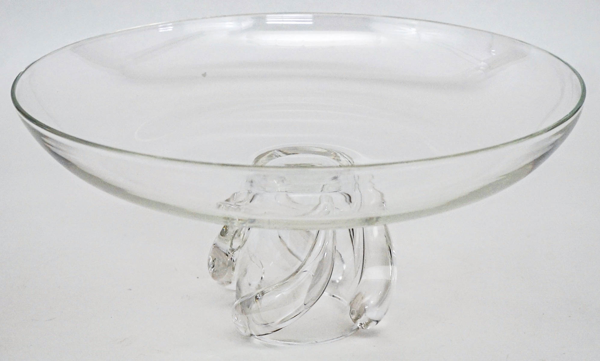 Steuben Glass Large Swirl Pedestal Bowl MutualArt