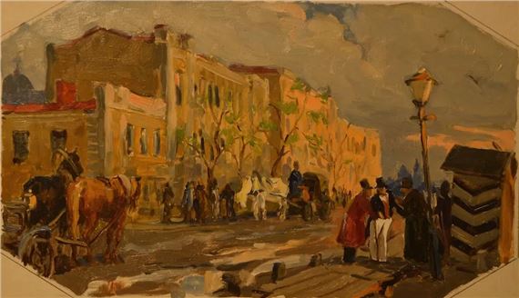 Sketch for the theatre decoration by Viktor Vikhtinsky, mid 20th century