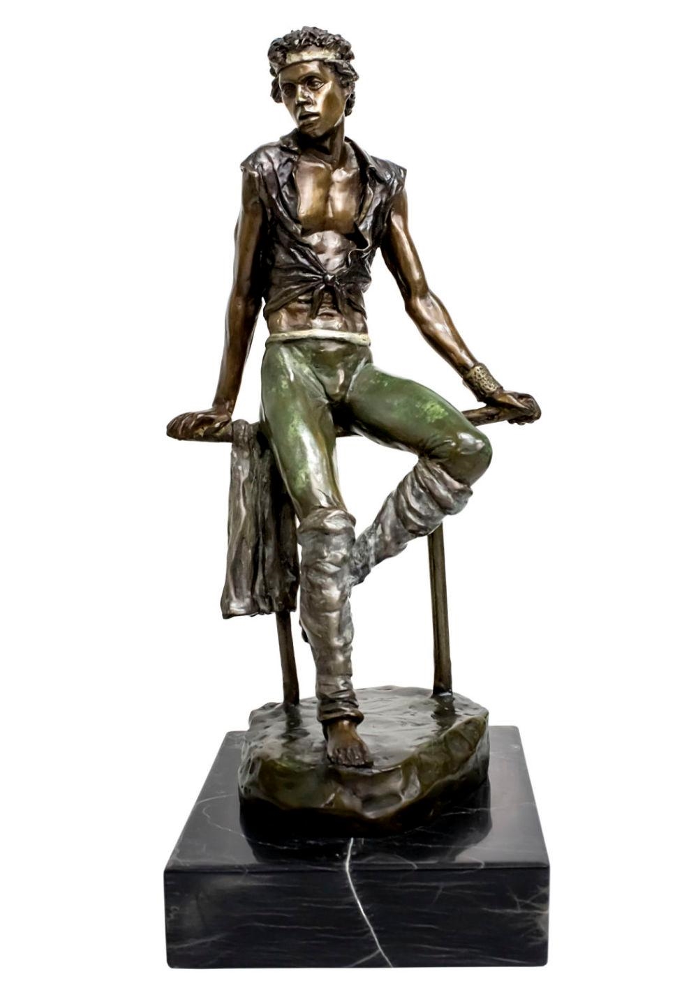 Artwork by Richard Shiloh, Dancer on The Bar, Made of bronze sculpture