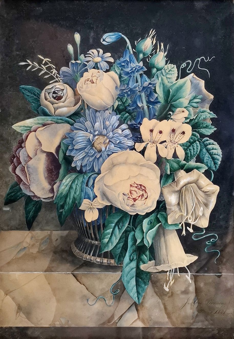 Alex J. Perrieraz Deux bouquets de fleurs (1841) MutualArt