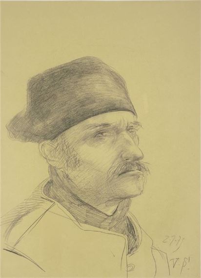 Selbstporträt, Gehender by Volker Stelzmann, 1979