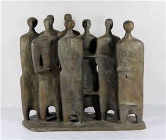 8köpfige Personengruppe in langen Gewändern - Walter Mellmann