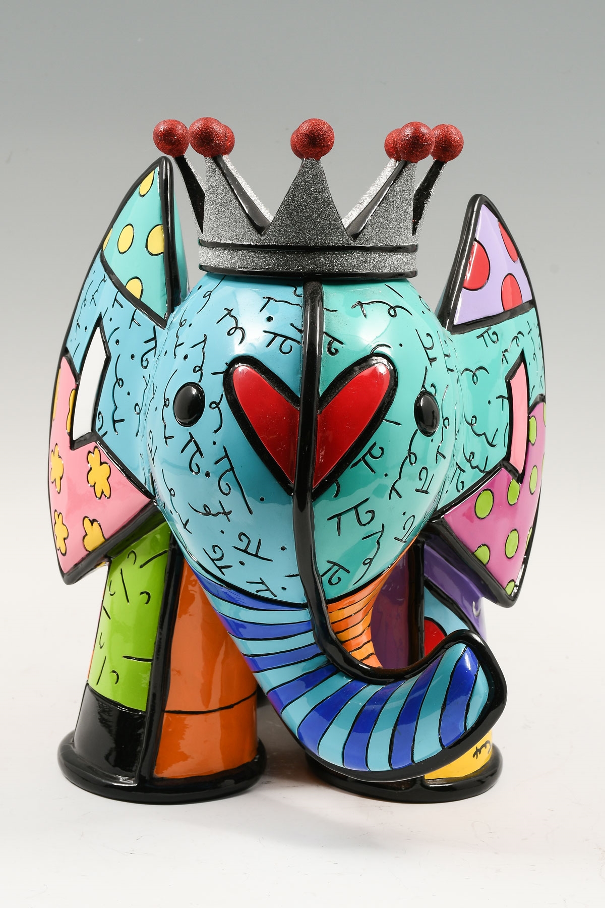 Romero Britto Elephant Wearing a Crown MutualArt