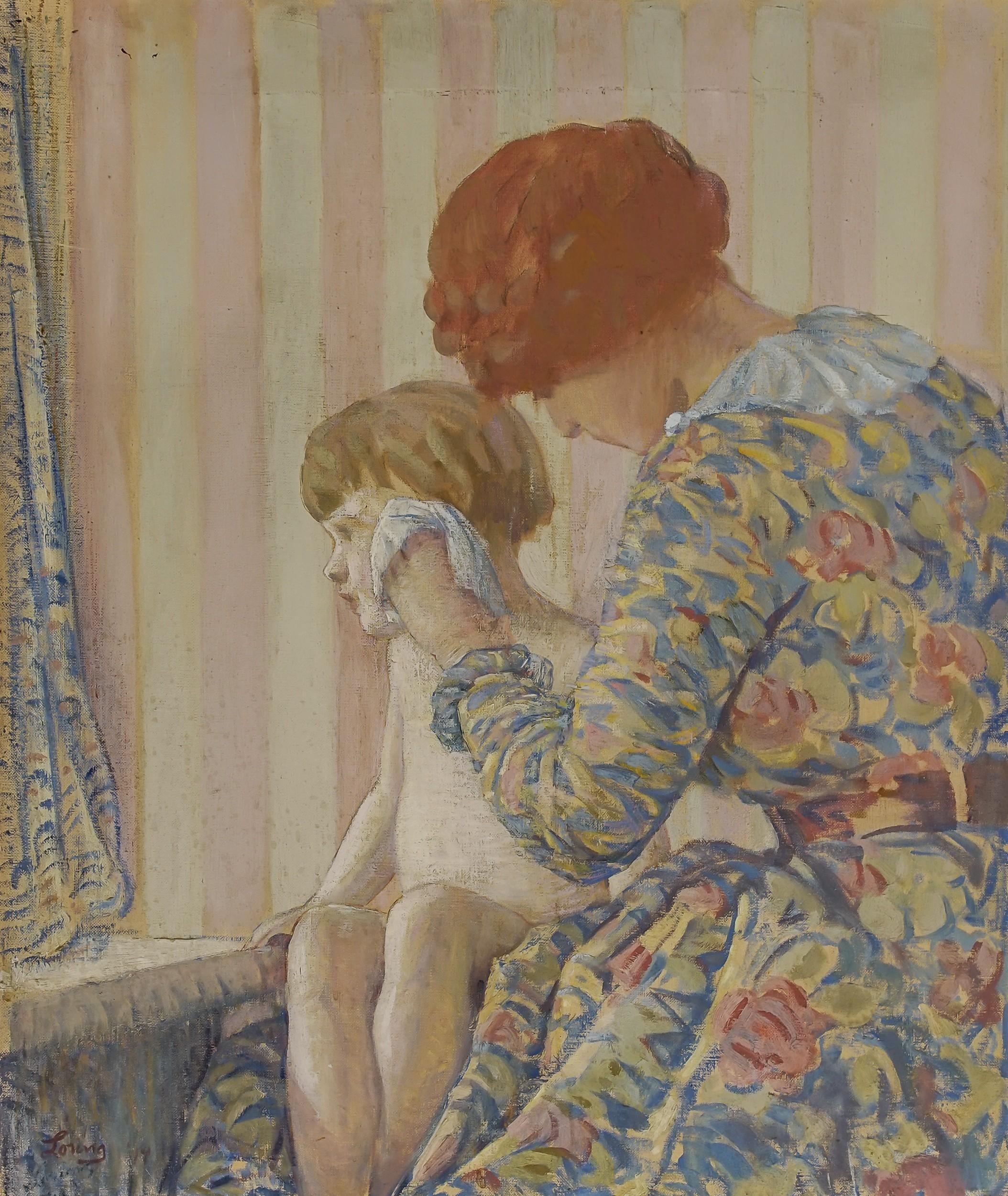 William Cushing Loring | Mother and Child (Katherine Loring Bathing ...