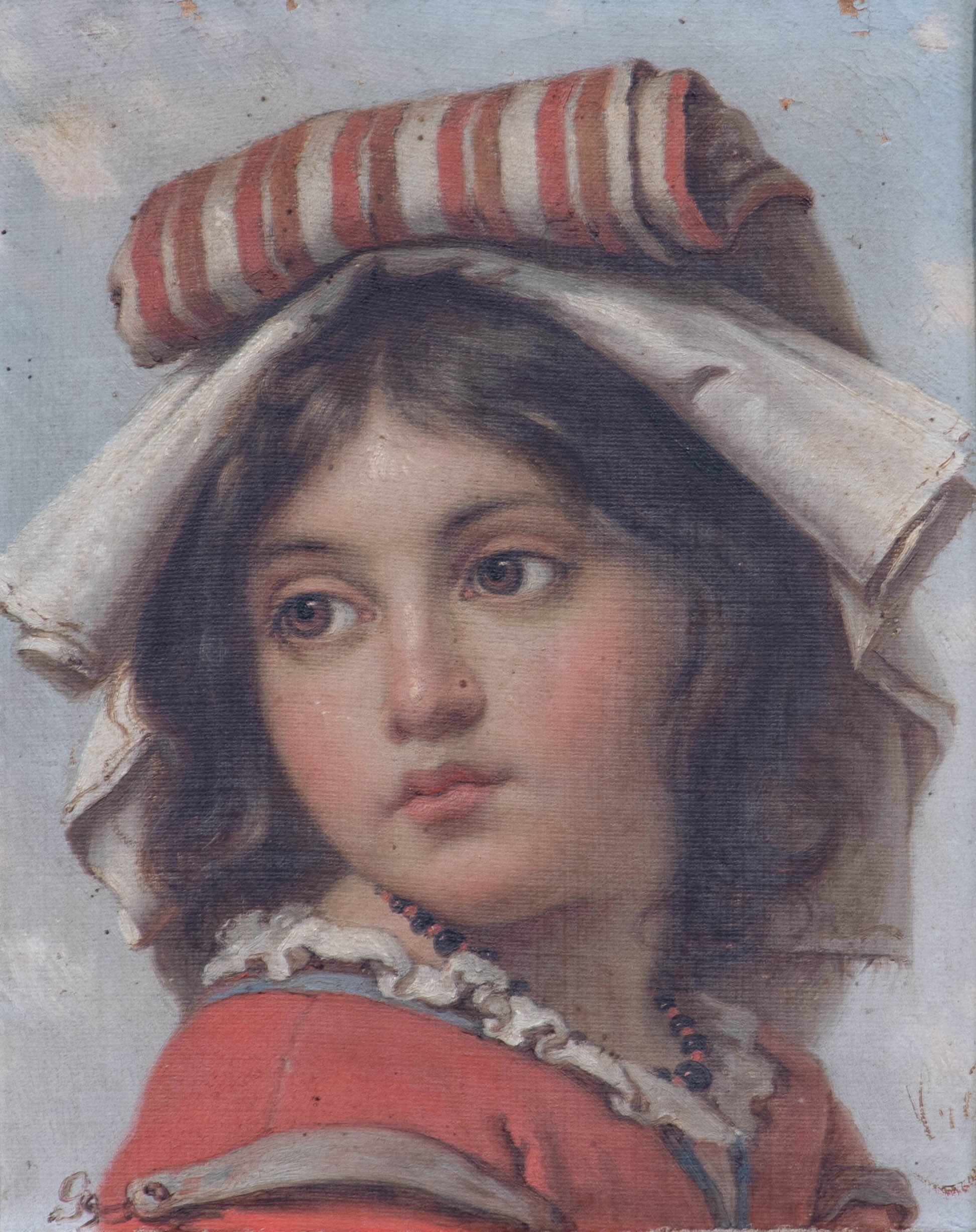 Italian School, 19th Century Portrait of a young girl, head and