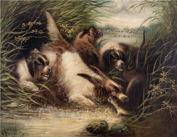Otter hunting by Edward Armfield