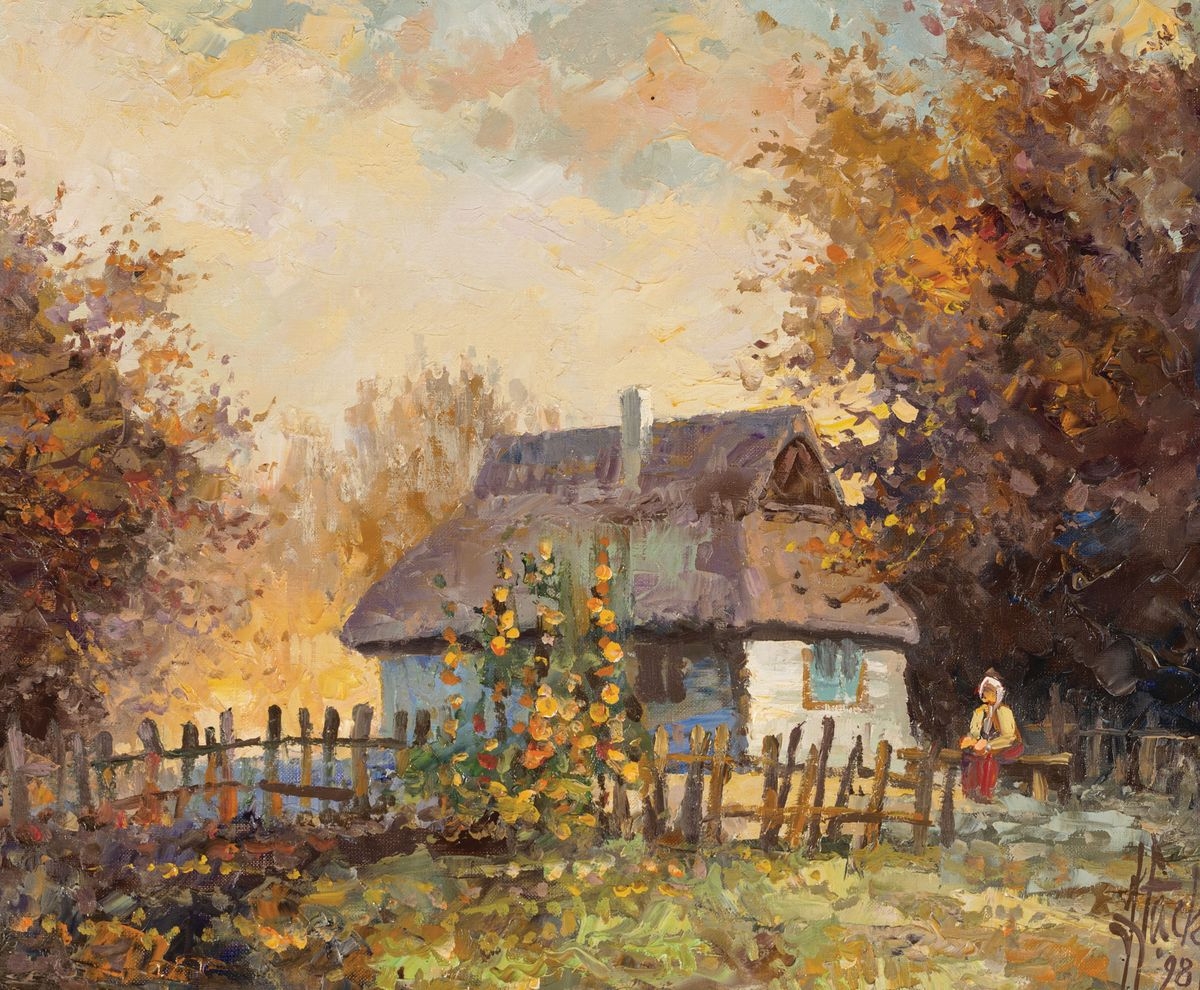 Artwork by Josef Łącki, PRZED CHATĄ, Made of Oil, canvas