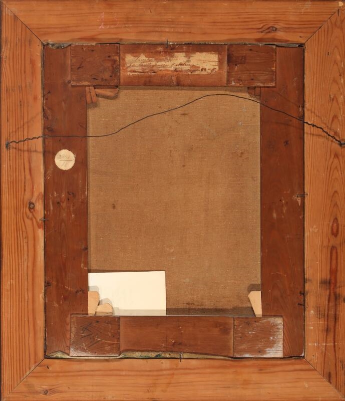 Artwork by Ida Schiøttz Jensen, A man catching butterflies in the forest, Made of Oil on canvas