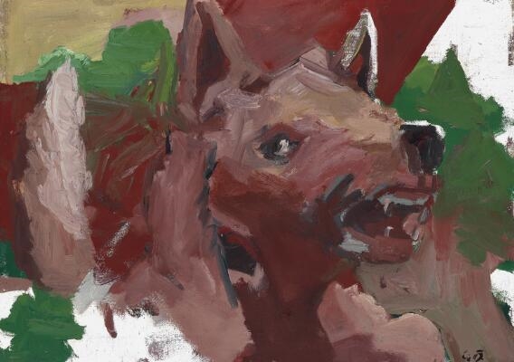 Artwork by Georg Baselitz, “Hundekopf” (Dog Head), Made of Oil on canvas