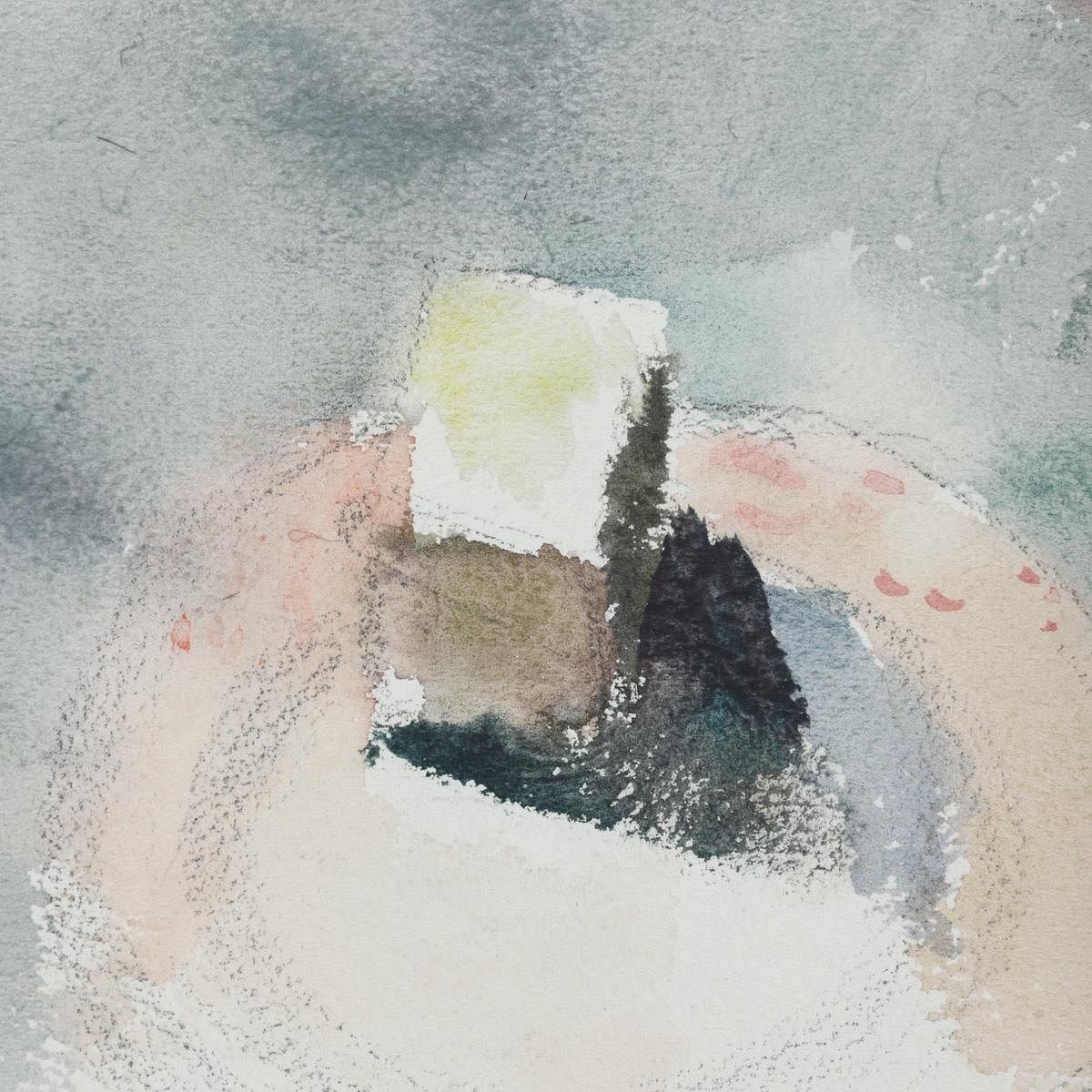 Artwork by Mae Lucille Gruber, A block of butter on a plate, Made of Watercolor on paper