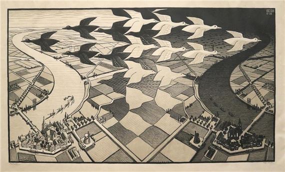 DAG EN NACHT (Day and Night) by Maurits Cornelis Escher, 1938
