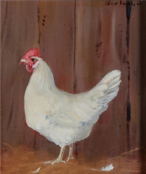 White Leghorn Pullet by Bev Taylor, 1981