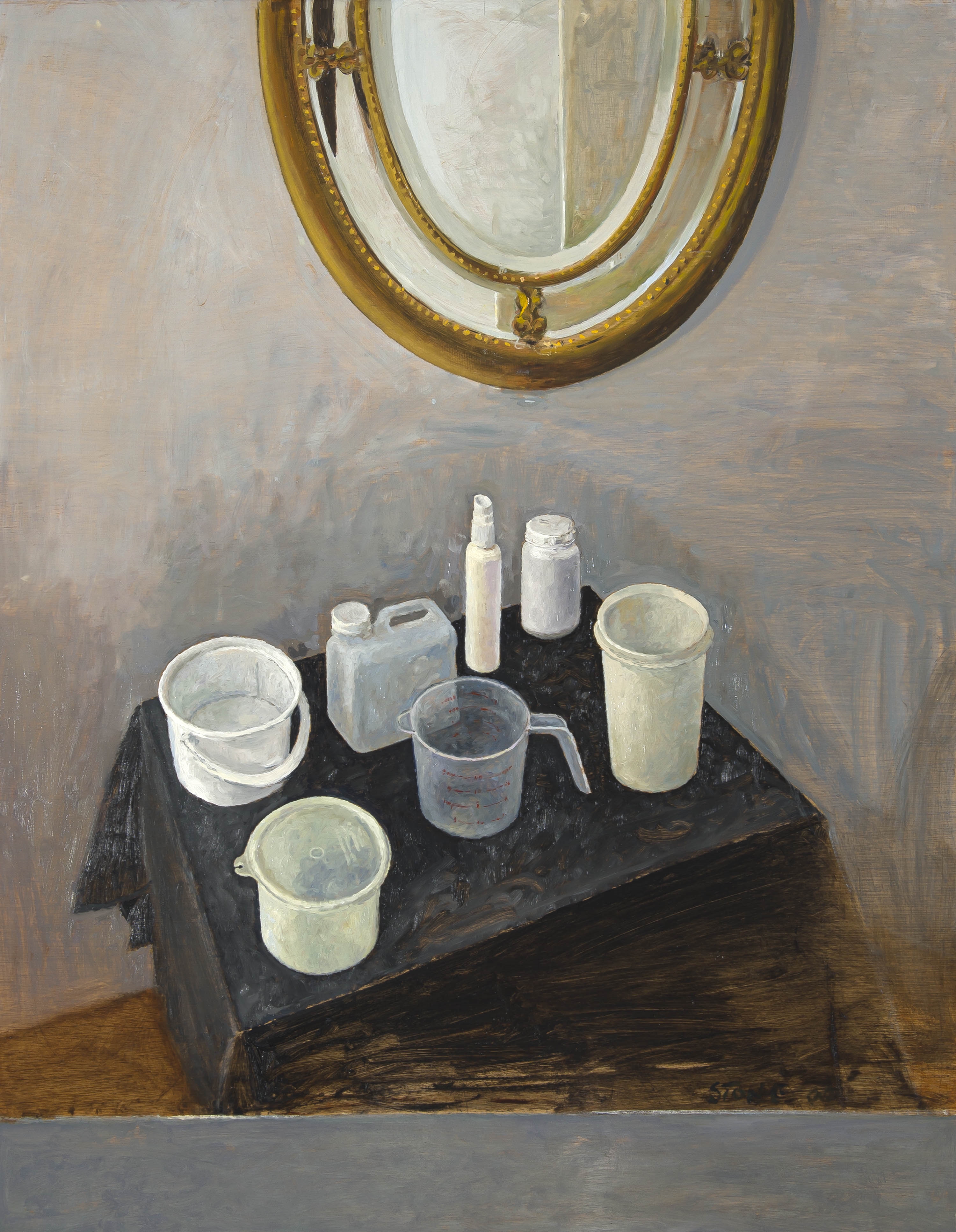 Simon Stone | Still Life with Tupperware and Mirror (2008) | MutualArt