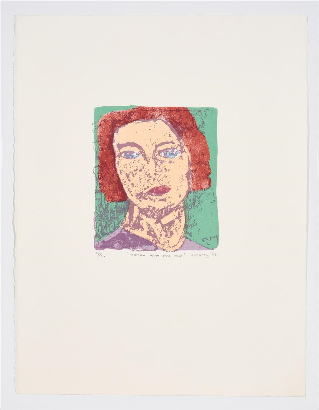 Artwork by John Money, Woman With Red Hair, Made of screenprint