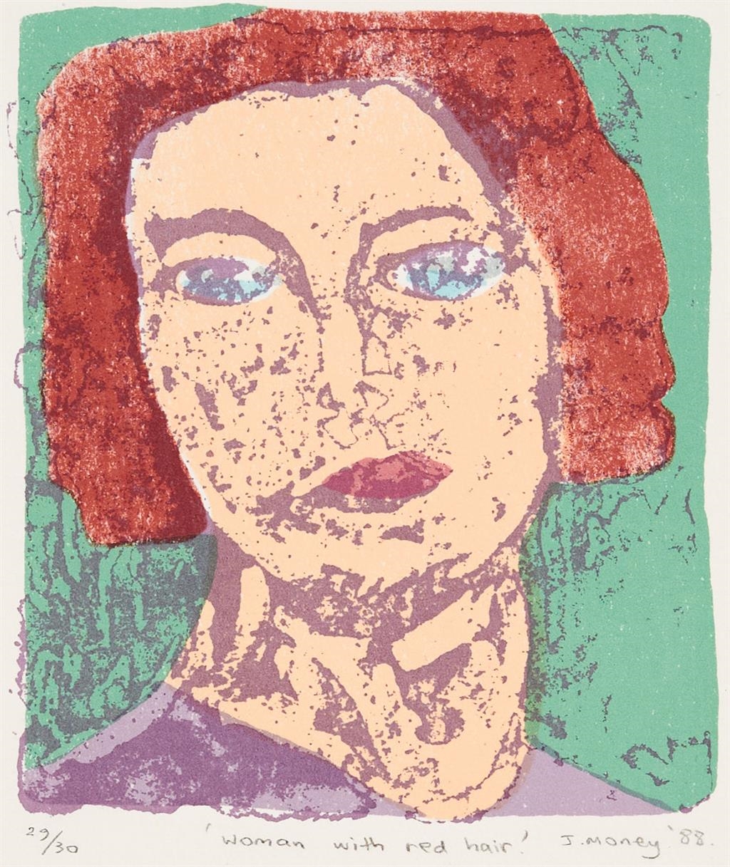 Artwork by John Money, Woman With Red Hair, Made of screenprint