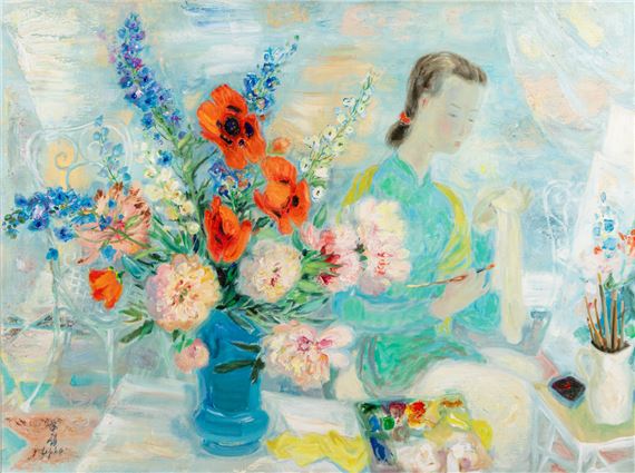 Femme Peignant by Lê Phổ