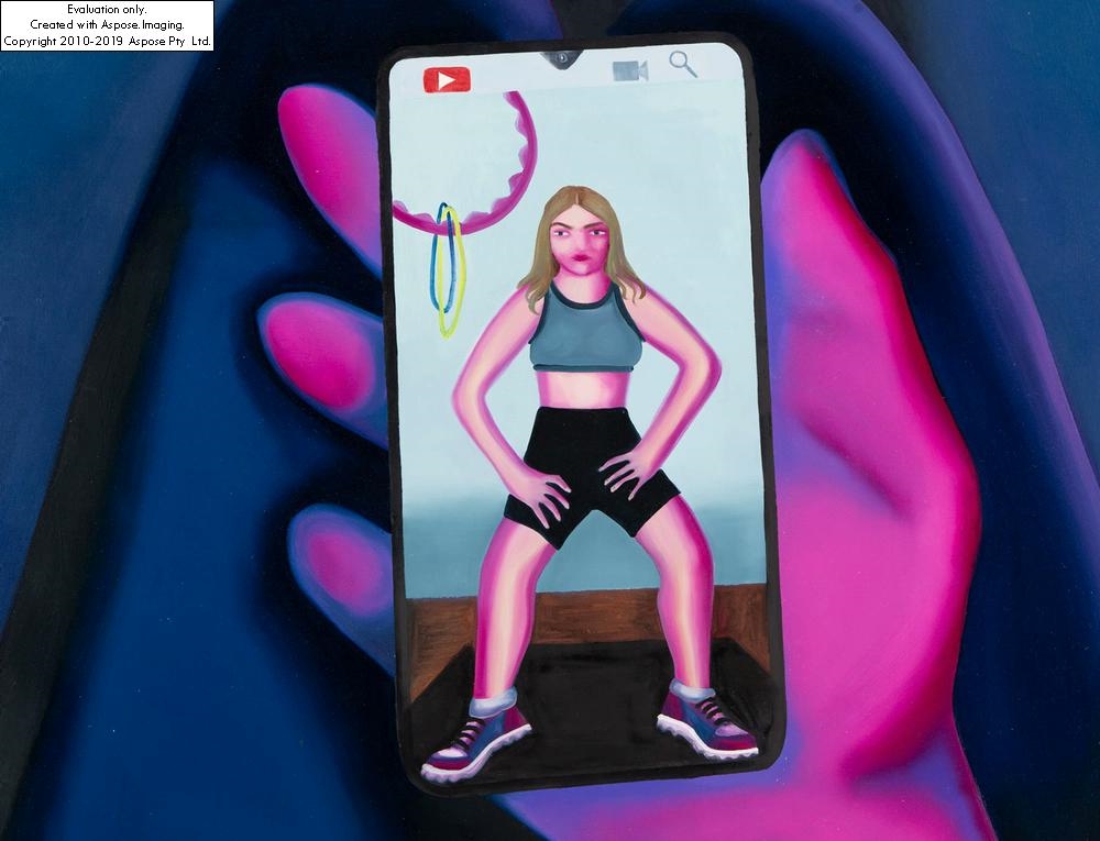 Artwork by Karolina Jabłońska, Gymnastics, Made of oil / canvas