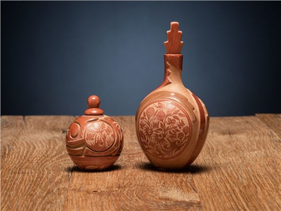 Grace Medicine Flower | Sgraffito Pottery Perfume Container and Seed ...