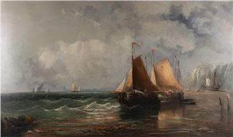 Sailboats off the Coast - J. Vincent