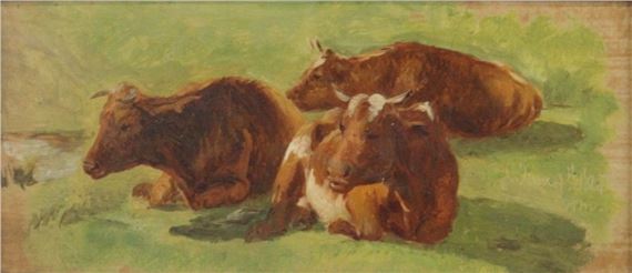 George Thomas Rope | - Resting cattle | MutualArt