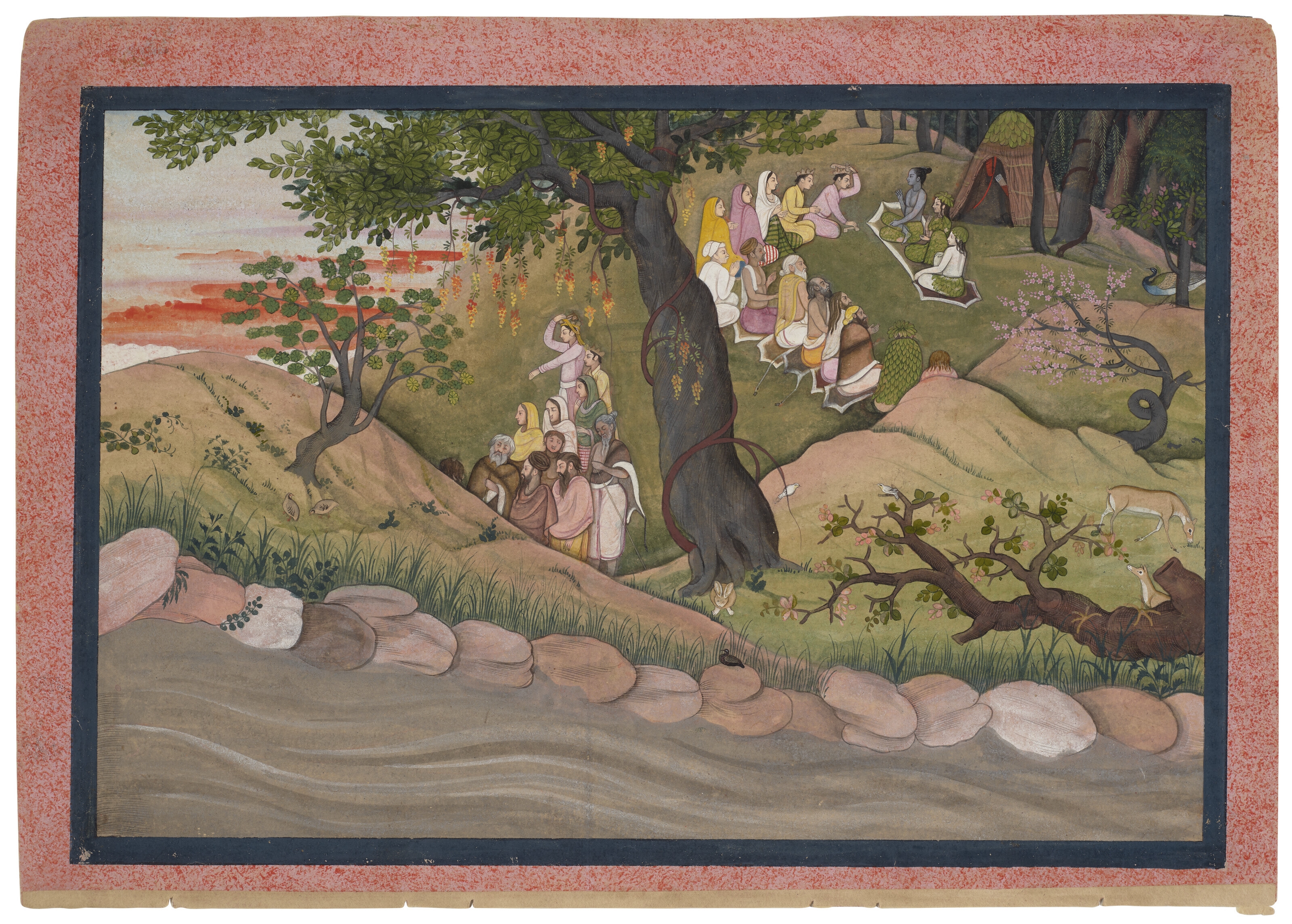 Artwork by Indian School, 18th Century, A PAINTING FROM THE 'BHARANY' RAMAYANA : RAMA, SITA AND LAKSHMANA AT PANCHAVATI, Made of PAINTING