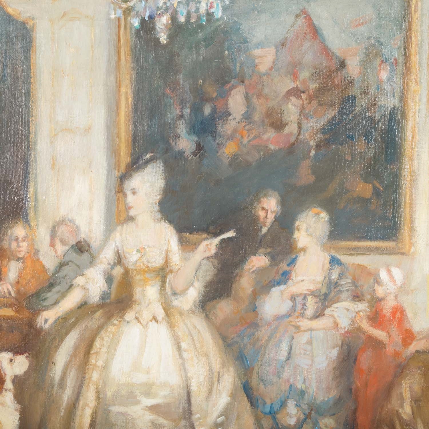 Artwork by Walter Geffcken, Courtly Rococo Society, Made of oil/ canvas