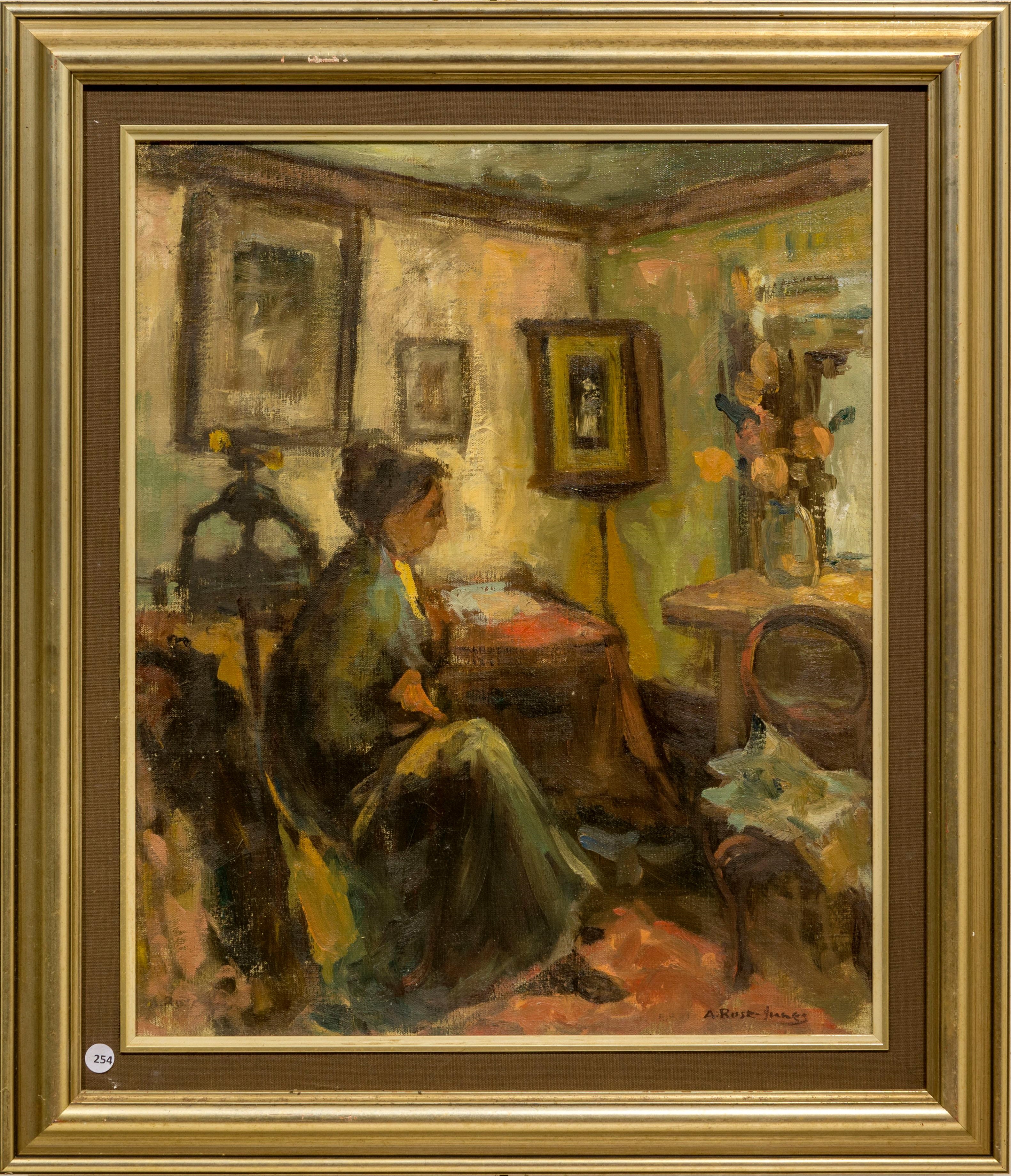 Alexander Rose-Innes | Interior Scene with Seated Figure (1915) | MutualArt