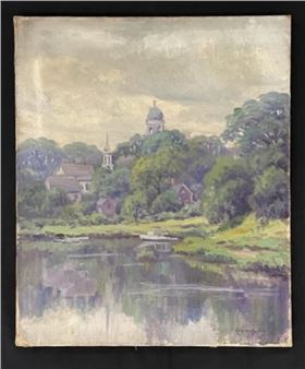 Village Scene from the water - Charles Gordon Harris