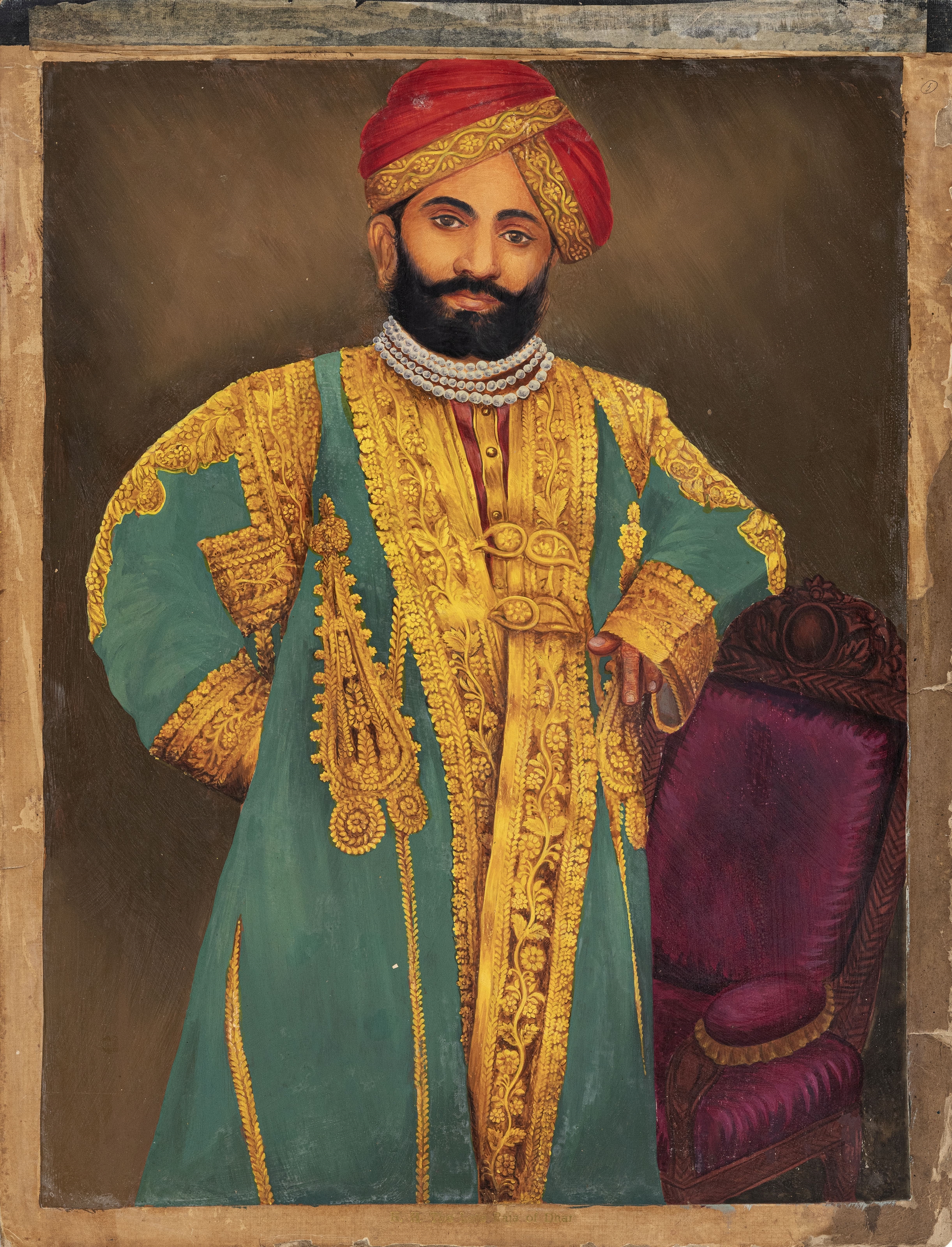 Portrait of the Raja of Dhar by Indian School, 20th Century