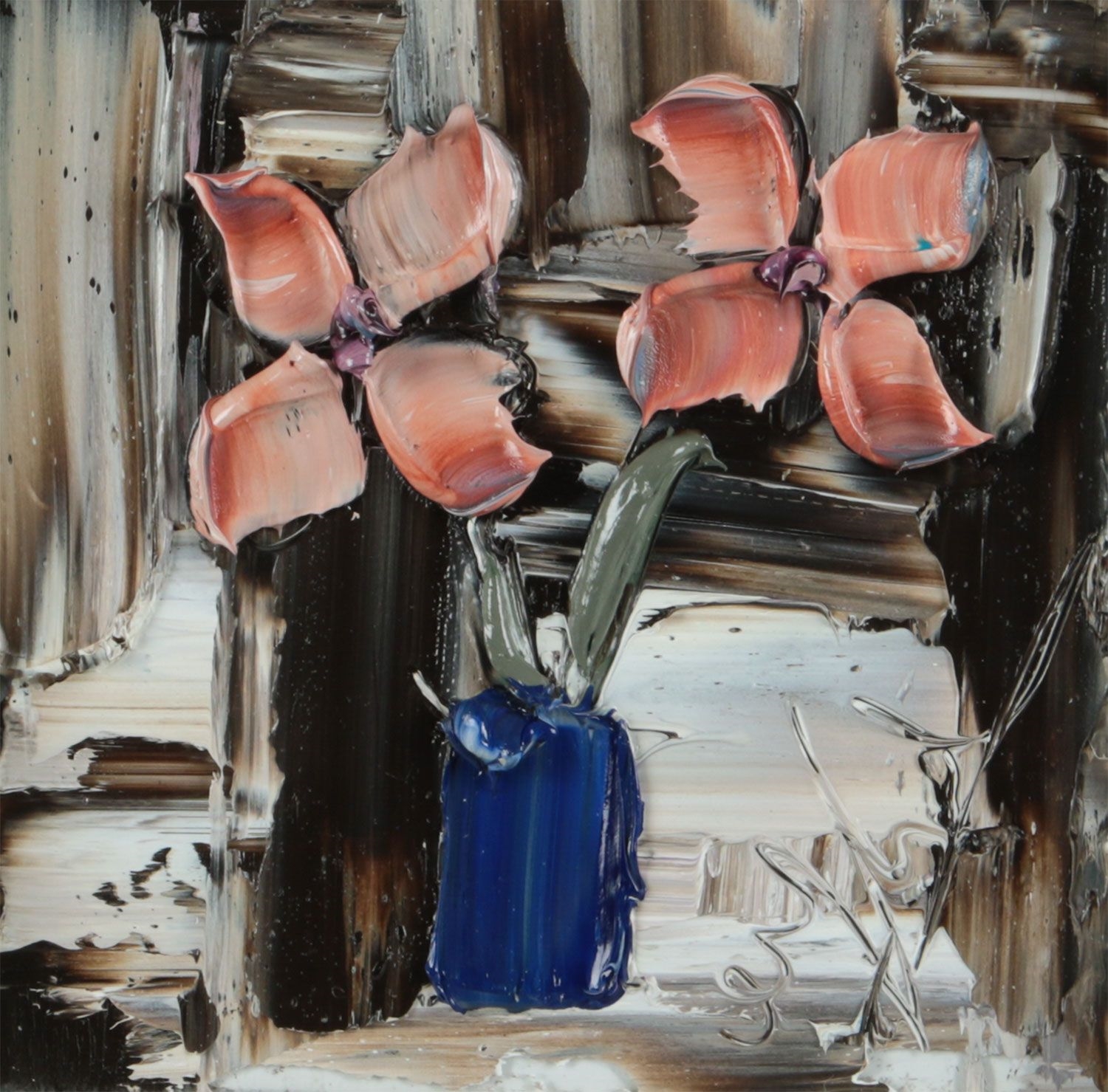 Colin Flack | PEACH FLOWERS IN A VASE | MutualArt
