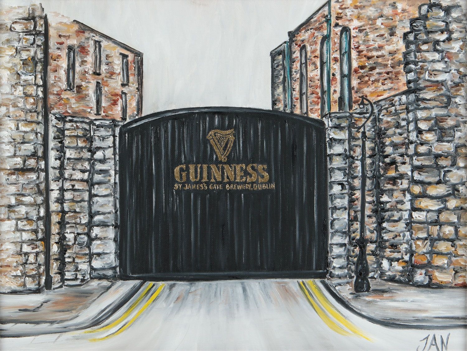 Artwork by Julie A. Nesbitt, GUINNESS STOREHOUSE, DUBLIN, Made of OIL ON BOARD