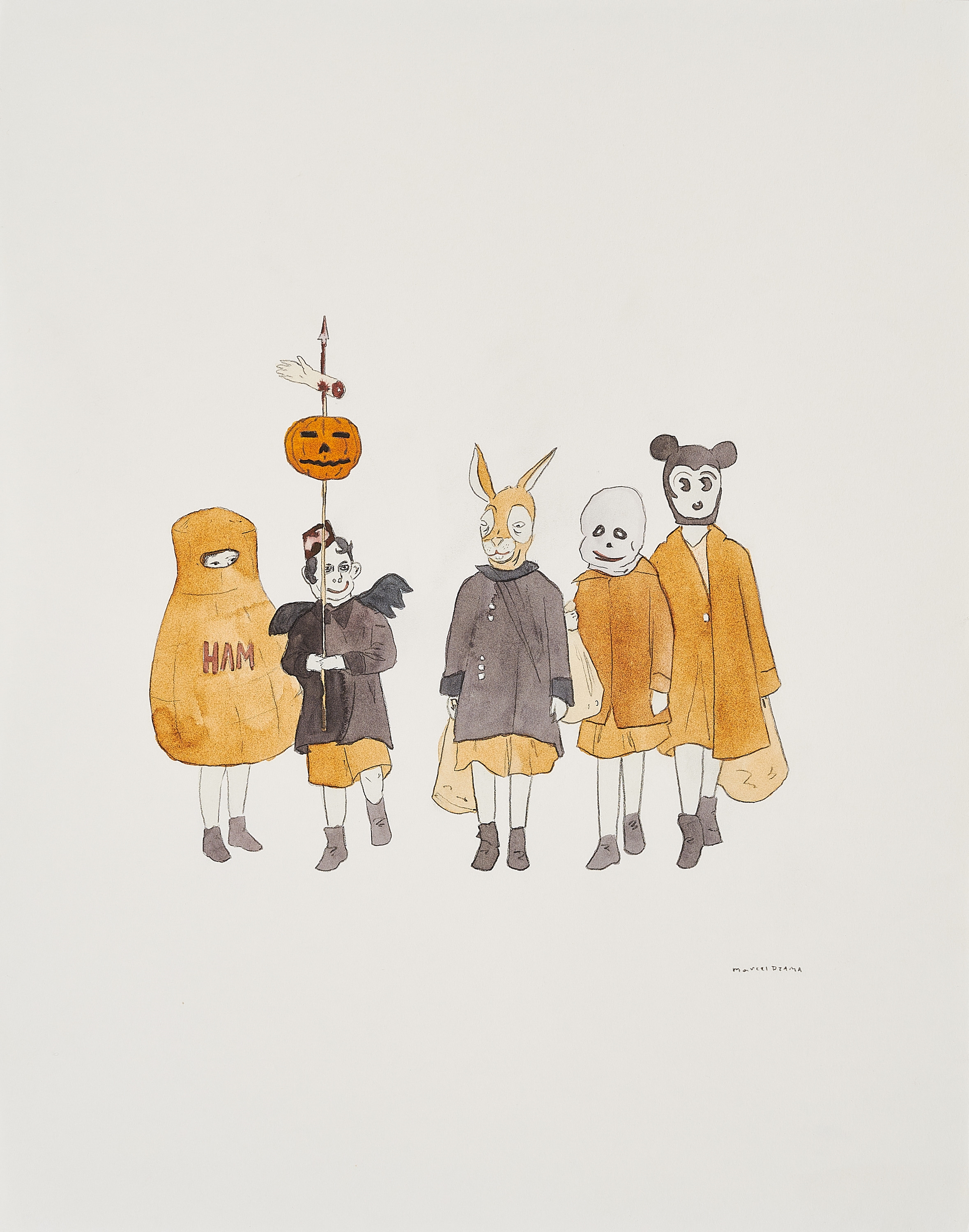 "Halloween kinds (drawing for Dylan video)".