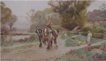 1910) Returning Home with the Horses - Adelaide L. Haslegrave