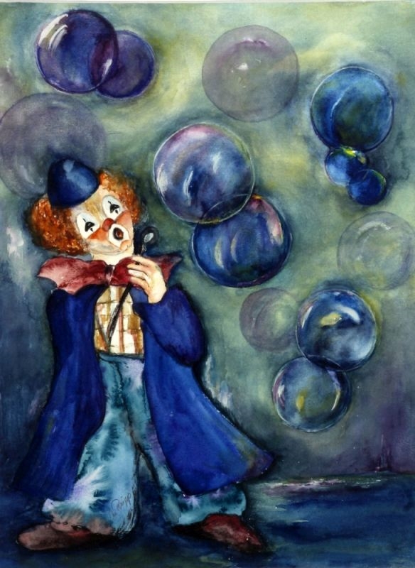 W. RUPP | Clown with soap bubbles | MutualArt