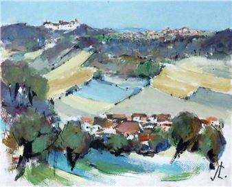 View from Bachlingen to Langenburg - Hans Georg Stockhausen