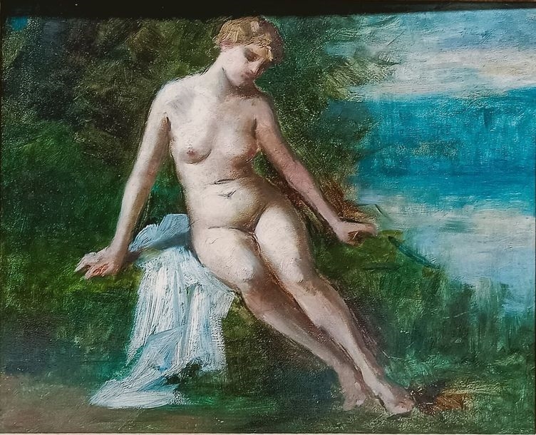 Naked Woman by the Rive by Jean-Jacques Henner