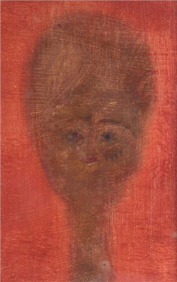 Red space with figure