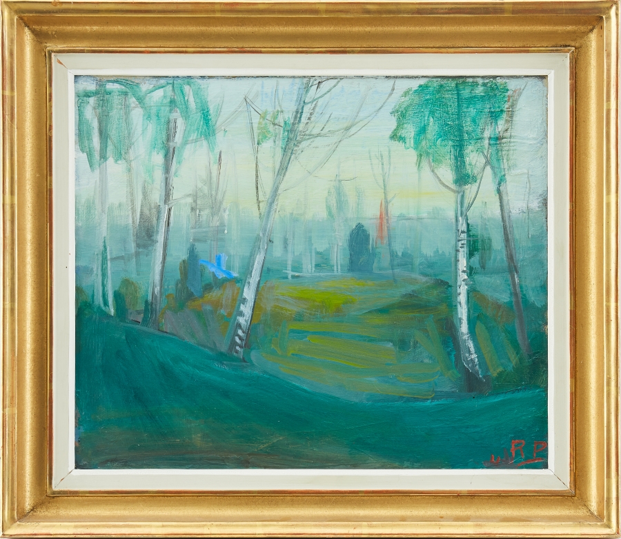 Ragnar Person Landskap med björkar MutualArt