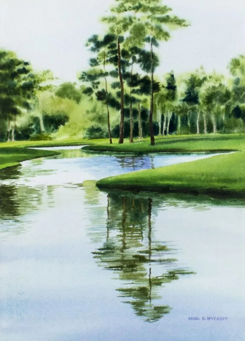 Artwork by Karol B. Wyckoff, Marsh Landscape, Made of watercolor on paper