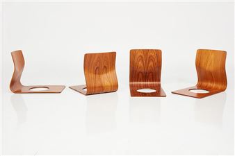 Set of four 'Zaisu' floor seats, - Kenji Fujimori