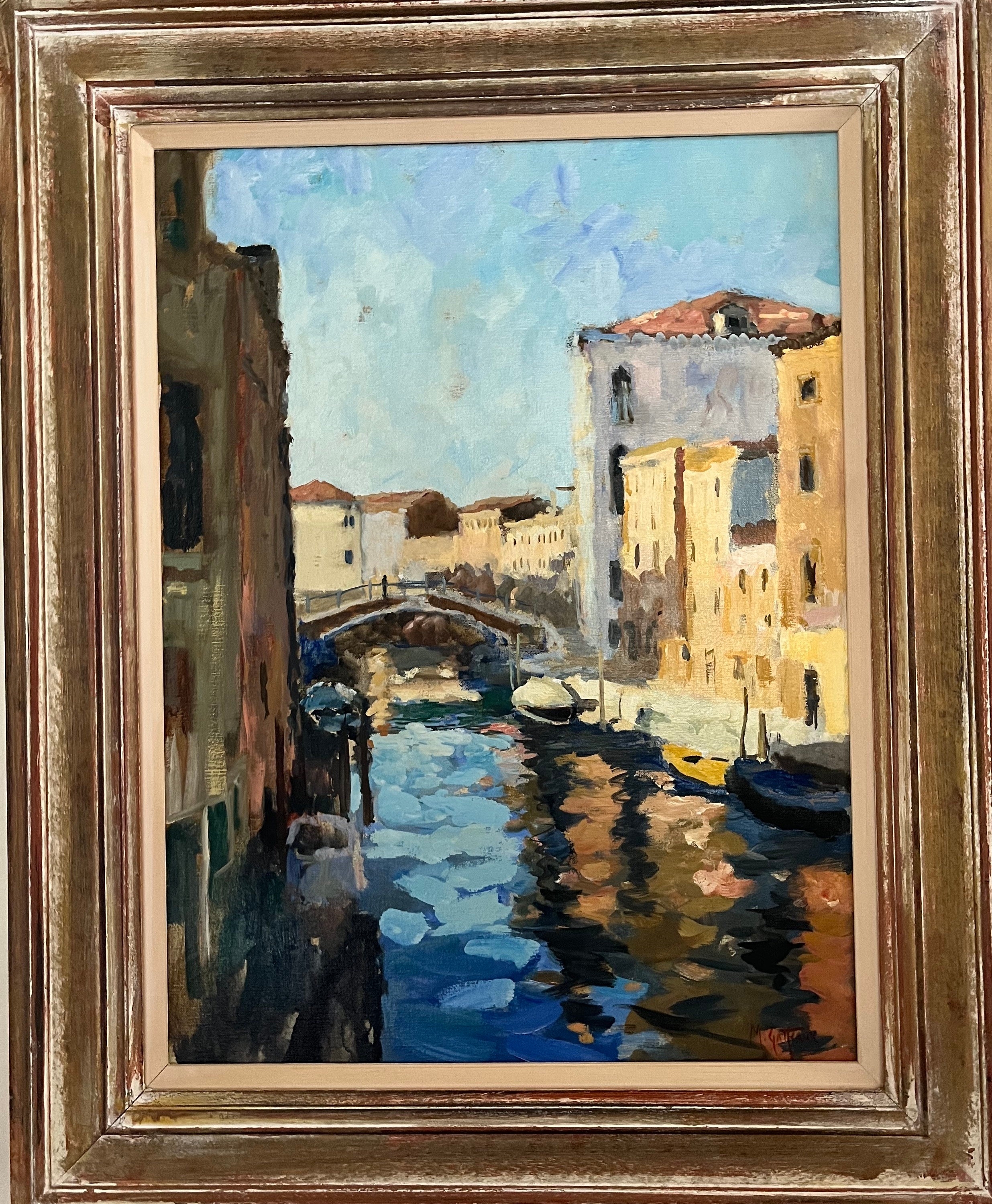 Artwork by Marcel Gatteaux, Venetian Scene, Made of Oil on Canvas