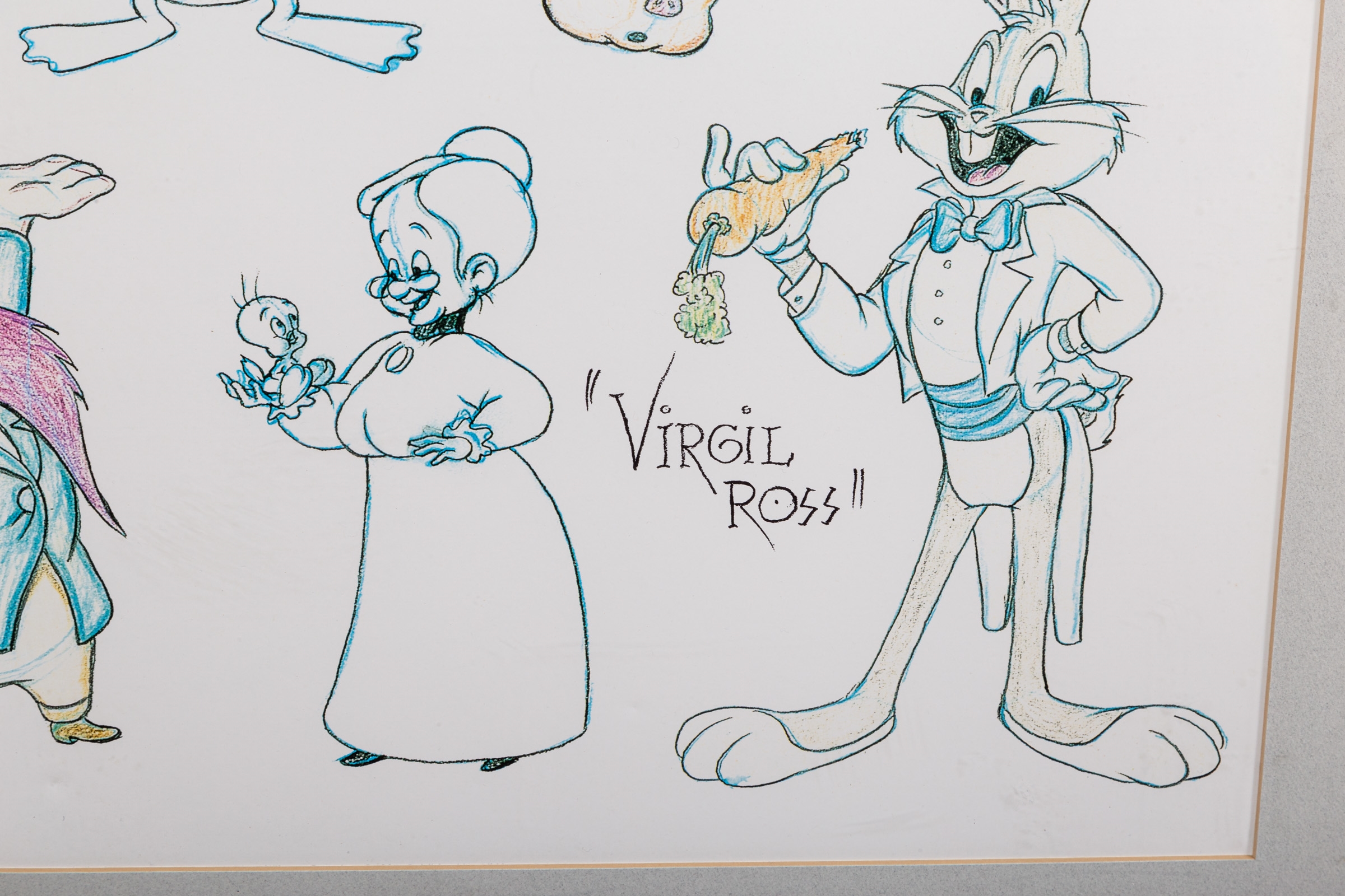 Virgil Ross - Speedy Gonzales and Sylvester Model Sheet Drawing