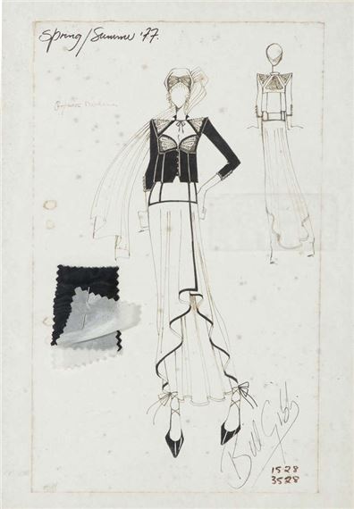 Bill Gibb | A fashion design for a cocktail dress (1977)