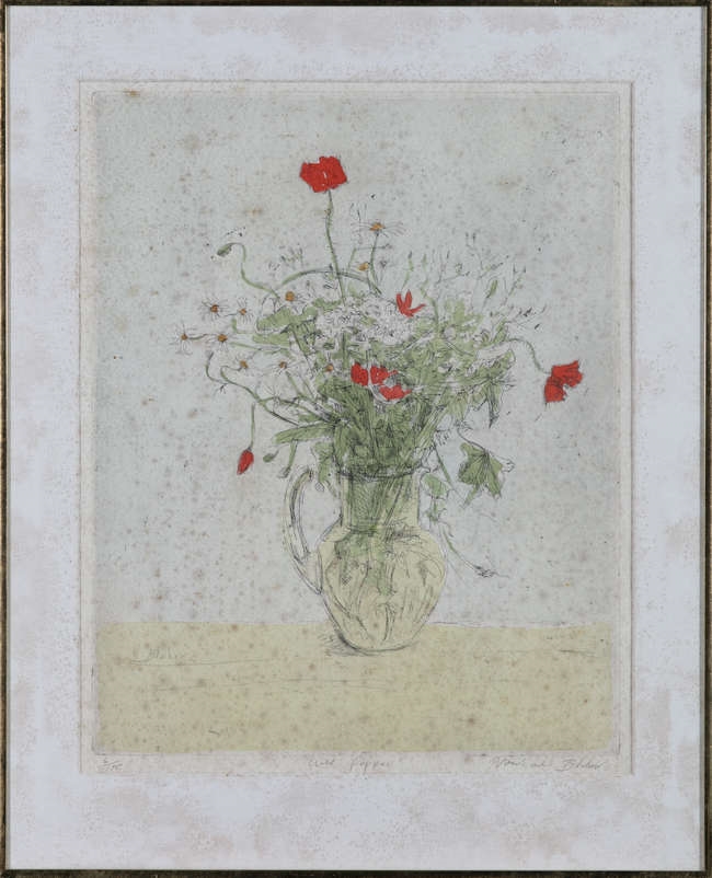 Artwork by Michael Blacker, Wild Poppies, Made of Etching