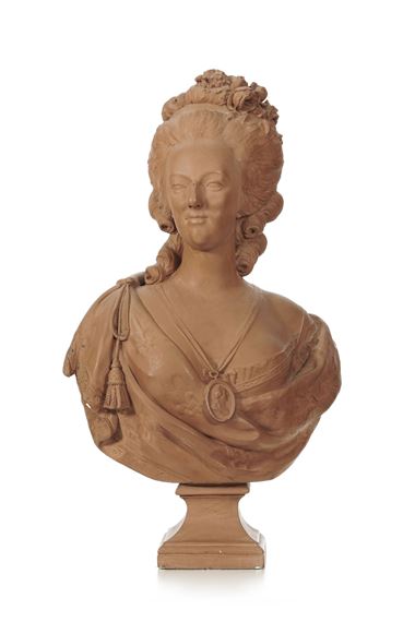 Buste Sculpture Marie-Antoinette Style Art Déco - Plâtre Bronze - Occasion