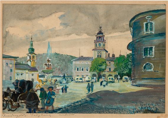 "Der Residenzplatz Salzburg" by Oskar Laske, 1940