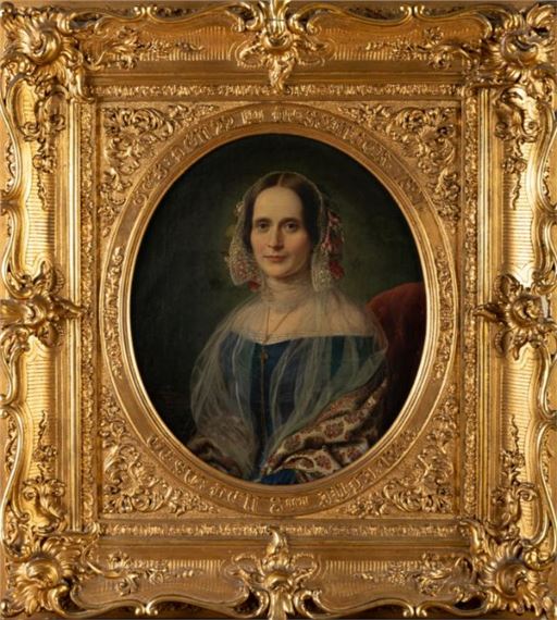 Brustbild einer Dame by Adolf Henning, 1848