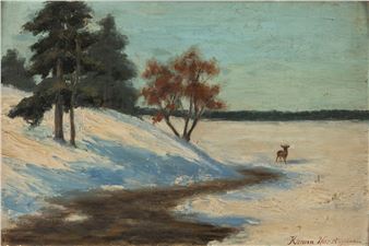 Rehbock in einer verschneiten Landschaft - Hanna Horst